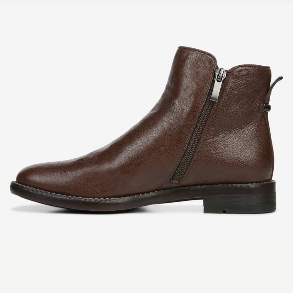 Franco Sarto Rich Brown Leather Ankle Boots - Picture 5 of 9
